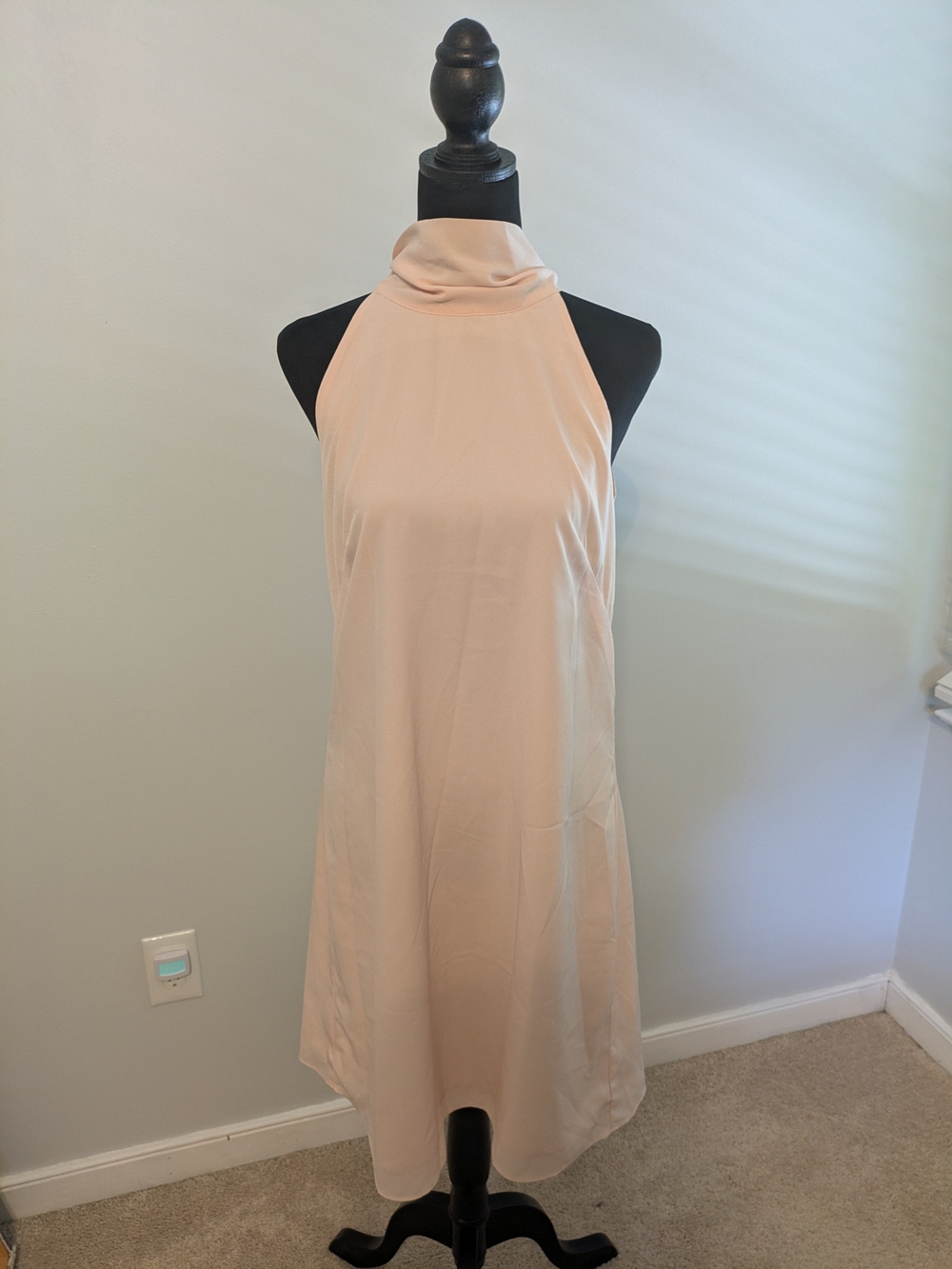 Banana Republic Sleeveless Scarf  Halter Neck Pink Dress Size 8 Back Drape Bow